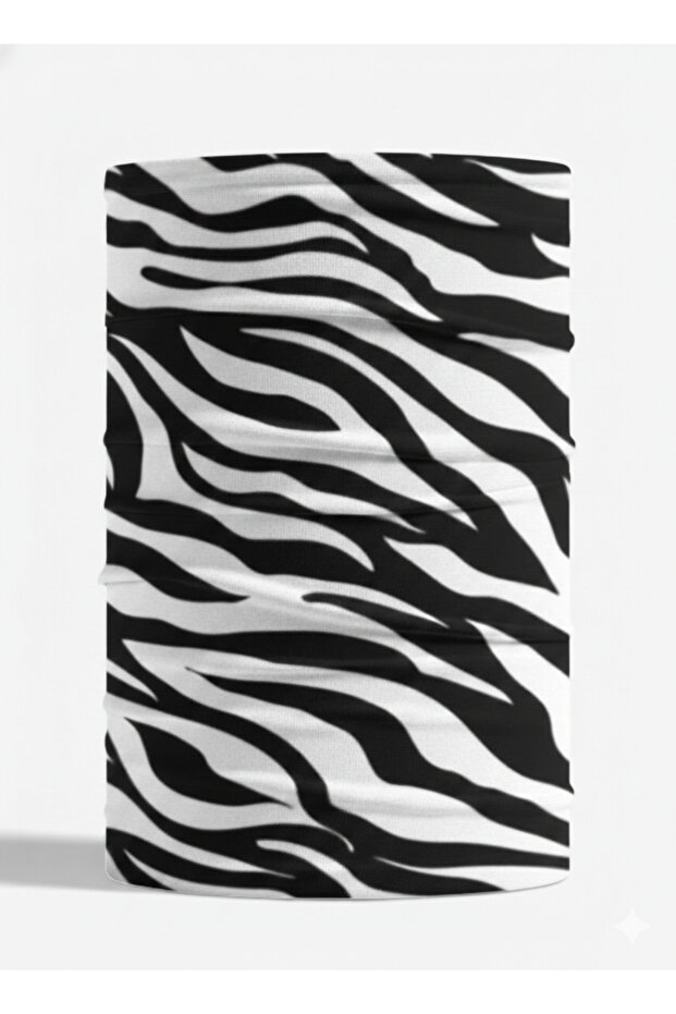 Zebra Patterned Unisex Buff Neck Gaiter – Bandana, Mask, Hair Band, Motorcycle & Outdoor