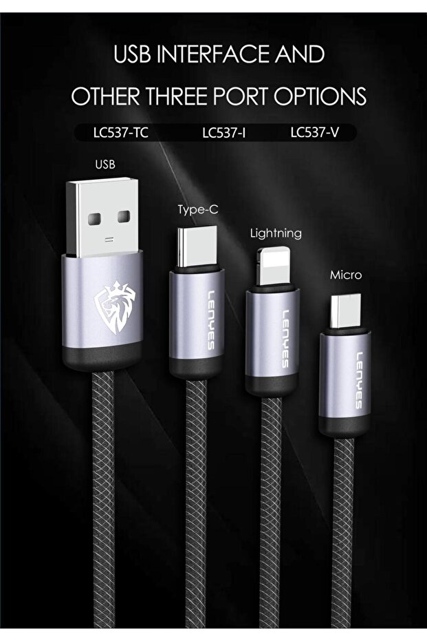 كابل بيانات LC537-TC FlexBraid USB إلى Type-C - 5