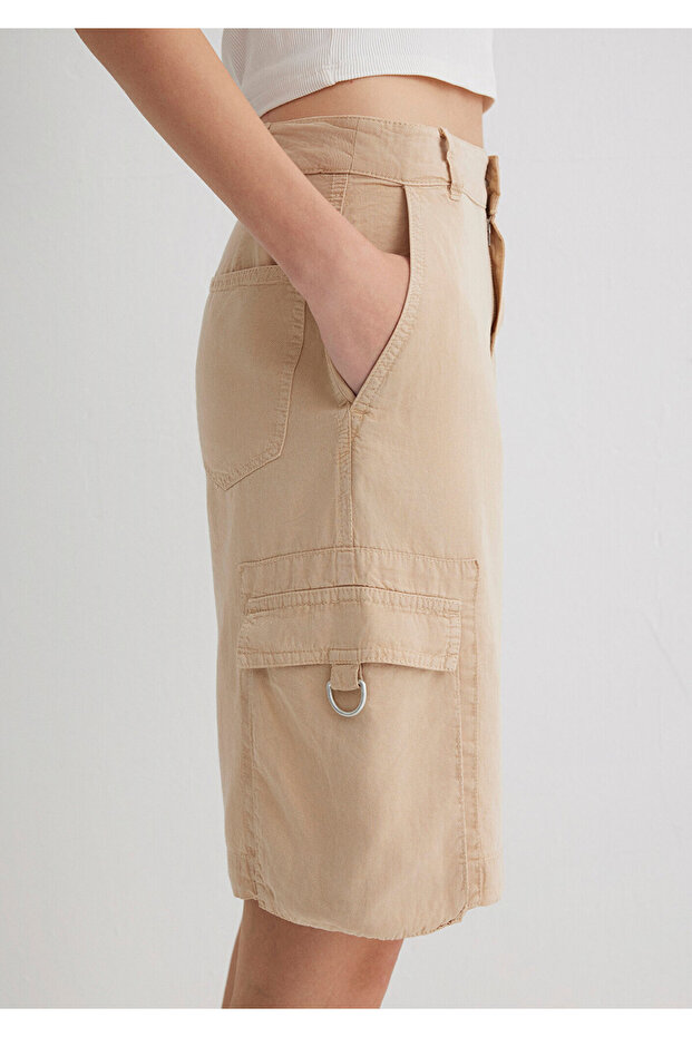 Bej Kargo Şort 1410233-87119 - 8