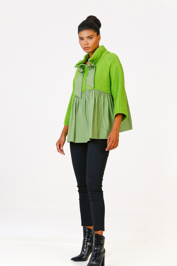 Buklet Tafta Hırka - Yeşil - 3