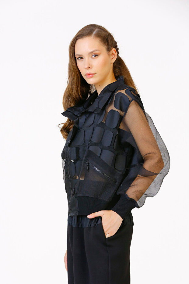 Kare Patchli Organze Mont - 4