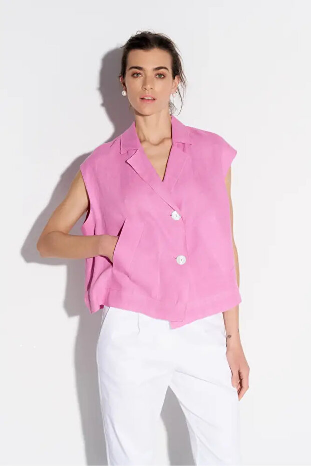 Keten Yelek - Pembe - 3