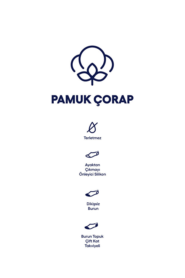 Tekli Suba Pamuklu Çorap - 2