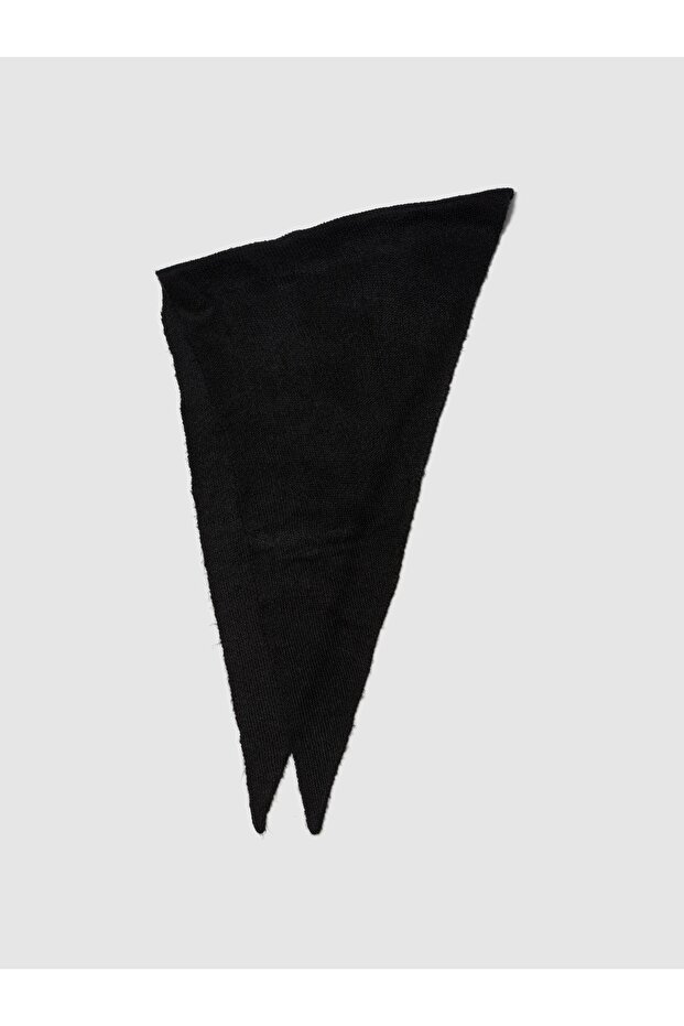 Kadın Siyah Brushed Triangle Şal - 1