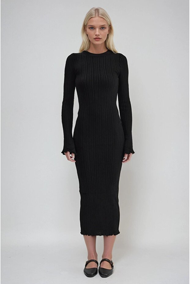 Crew neck striped and Stretch Fabric knitwear dress 2011