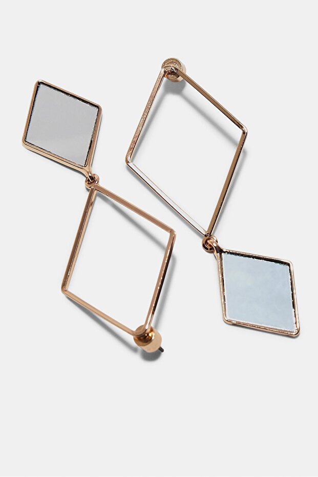 Mirror effect rhombus earrings - 3