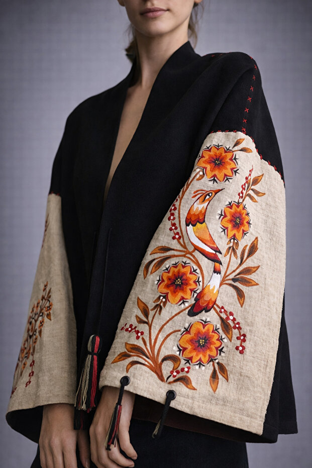 Nulivez Printed Black Kimono Jacket – Special Design Women's Jacket ...