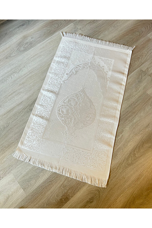 Patterned Fringed Gift Taffeta Ottoman Prayer Rug