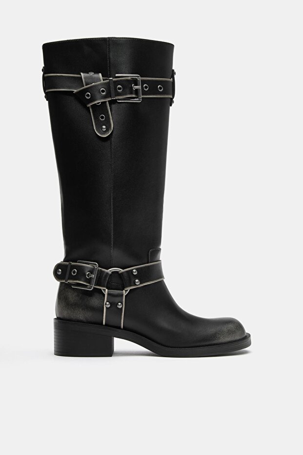 Yüksek bilekli eskitme biker bot - 6