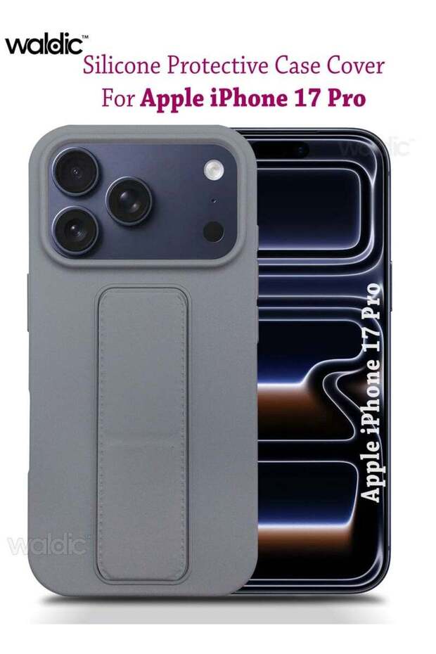 Apple iPhone 17 Pro HAND HOLDER Silicone Protective Back Case Cover - Grey