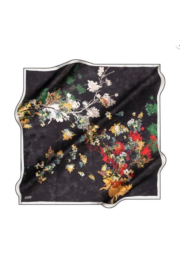 Silk Scarf - 8982701-311 Black Sura