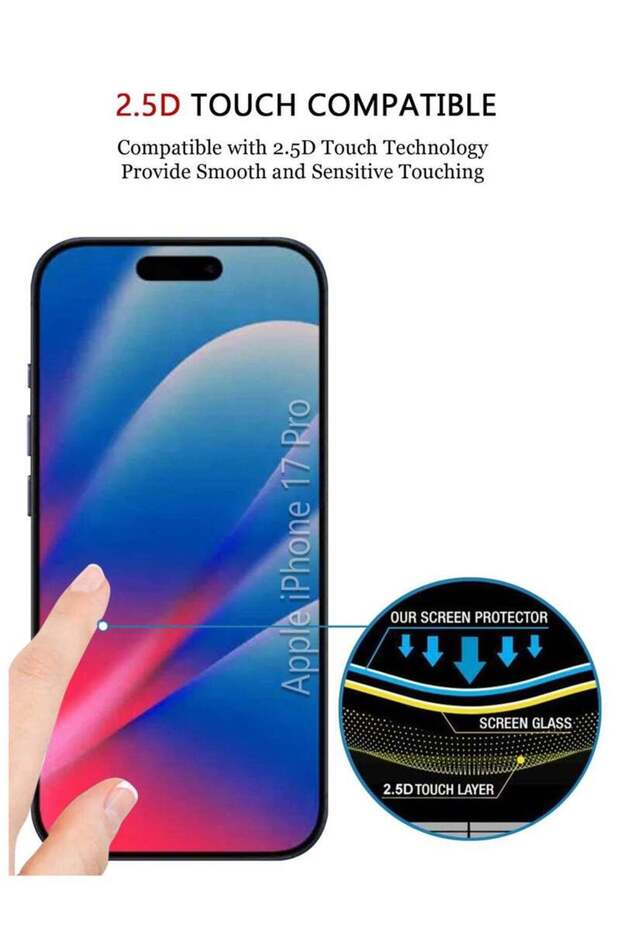 عرض مميز: غطاء سيليكون لهاتف آيفون 17 برو من آبل مع واقي شاشة مقوى - 7