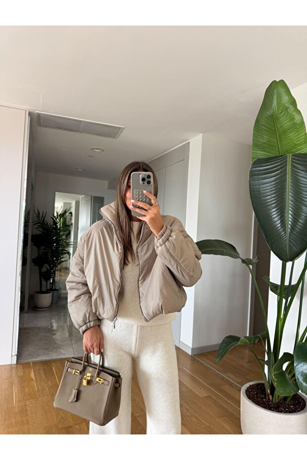 Kısa Şişme Bomber Mont - 1