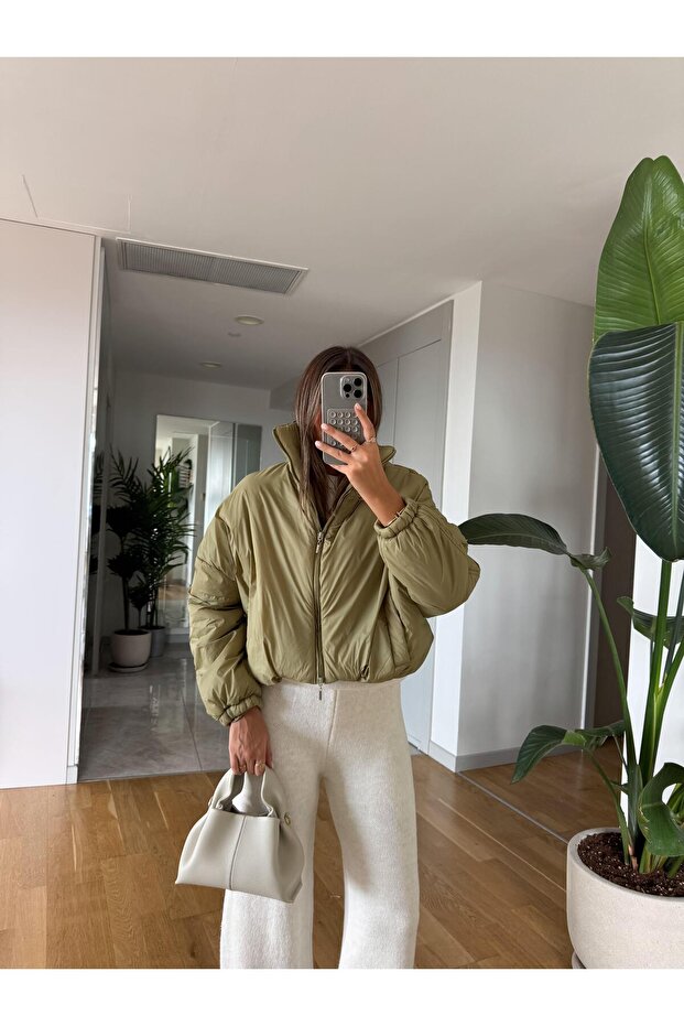 Kısa Şişme Bomber Mont - 2