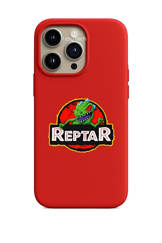 حافظة سيليكون حمراء منقوشة من Reptar Rugrats متوافقة مع هاتف iPhone 16 Plus - 1