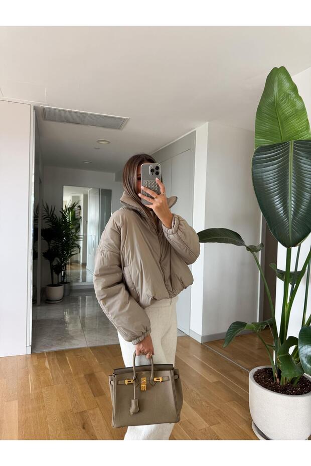 Kısa Şişme Bomber Mont - 3