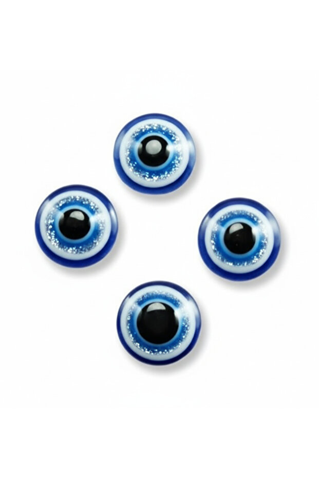 Silvery Evil Eye Beads 8 mm (100 Pieces)