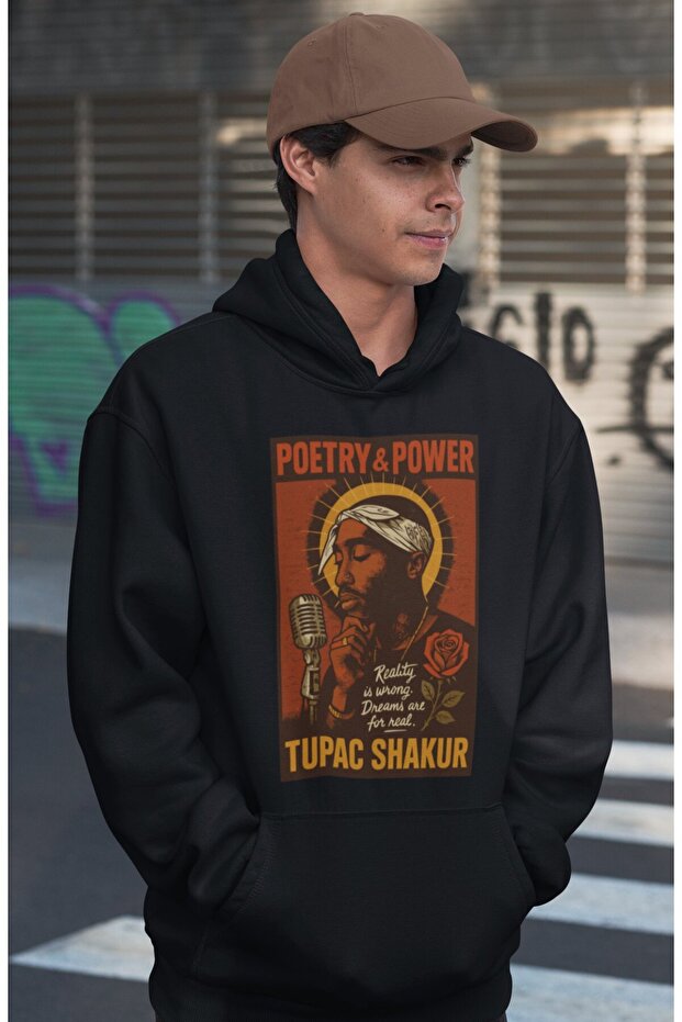Design Tupac Shakur Rapper Printed Unisex Oversized 2Pac Singer Hoodie