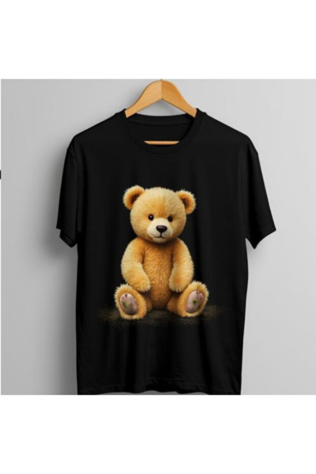 Unisex Oversized Printed Cotton Crew Neck Short Sleeve BLACK T-shirt
