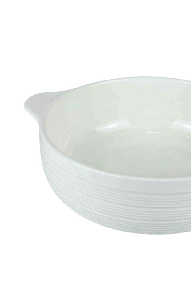 White Ceramic Serving Plate with Side Handles - 2