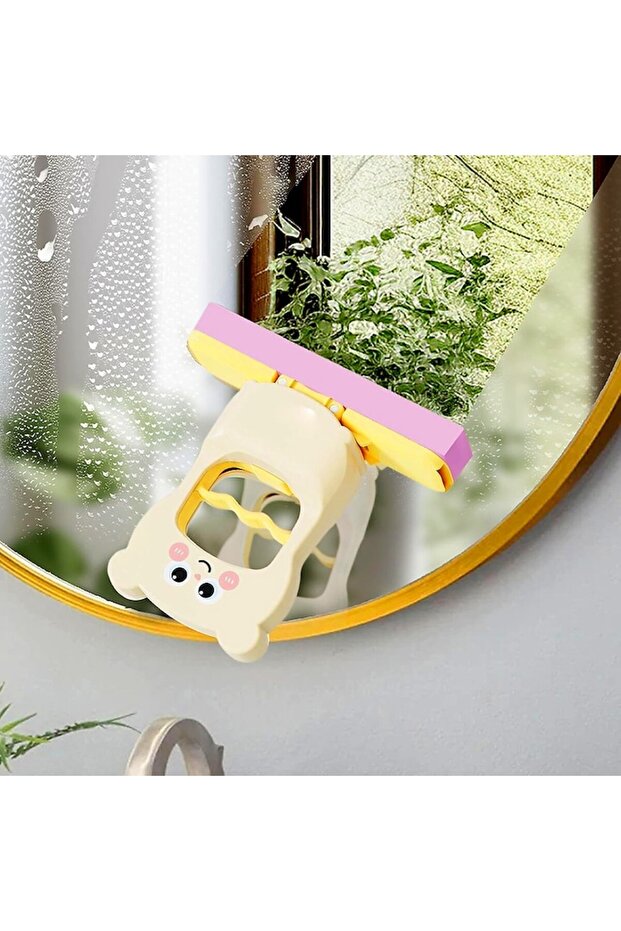 Mini Mop, Foldable, Bear Model, Plastic, Pink - 2