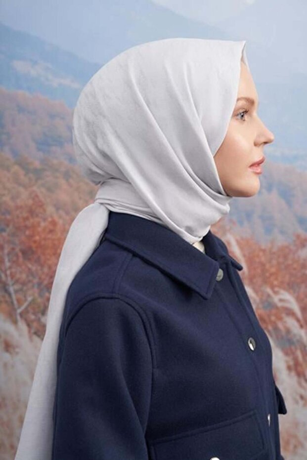 Monogram Pattern Shawl 3098-Silver - 3