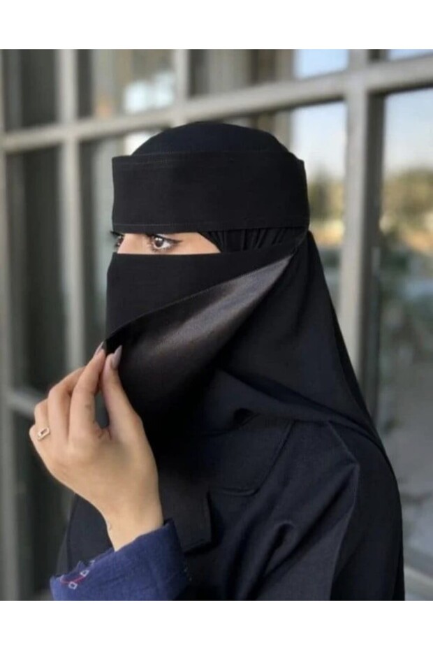 نقاب ملكي مبطن حرير (وسط ) مطاط مايل ربطة رائع من