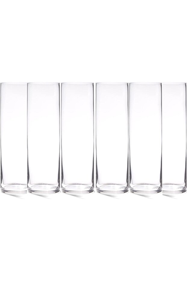 Clear Cylinder Glass Vase for Flowers, Floating or Pillar Candles, Home & Wedding Decor, 6pc-5x20cm