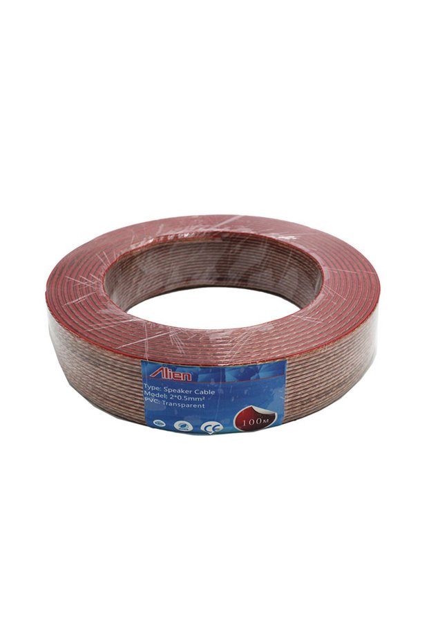 Speaker Cable Transparent 2×0.5mm Roll 100m