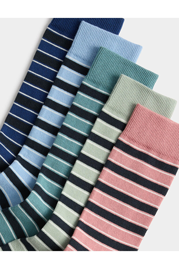 5'li Çizgili Çorap Seti - 2
