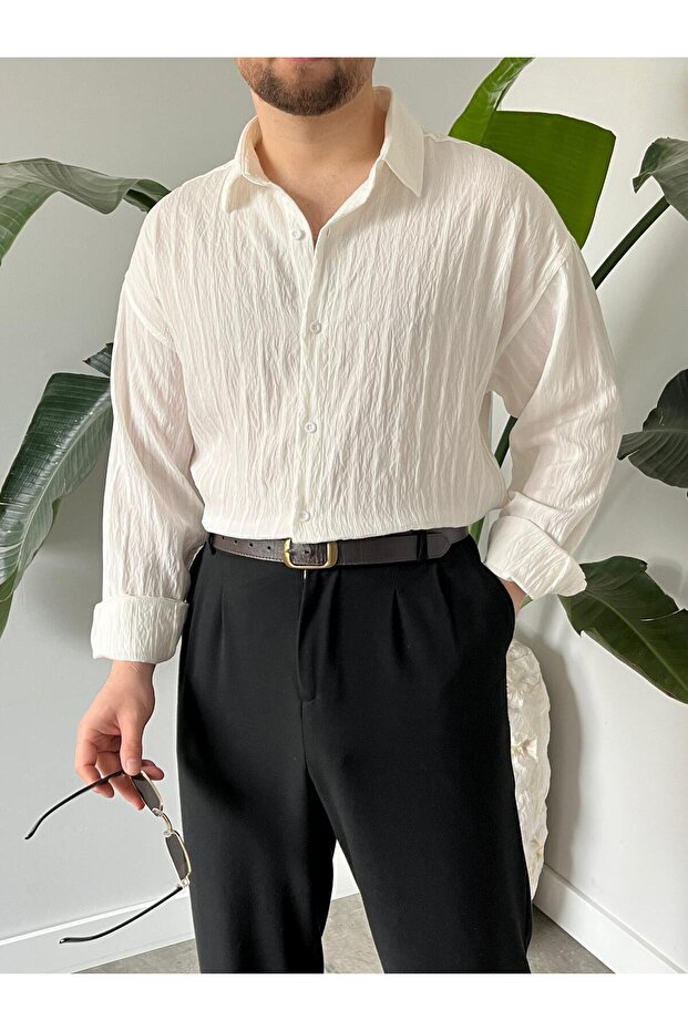 Modal Oversize Gömlek - 4