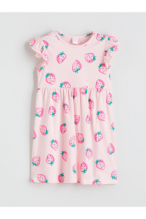 Pink Floral Patterned Girl's Dress