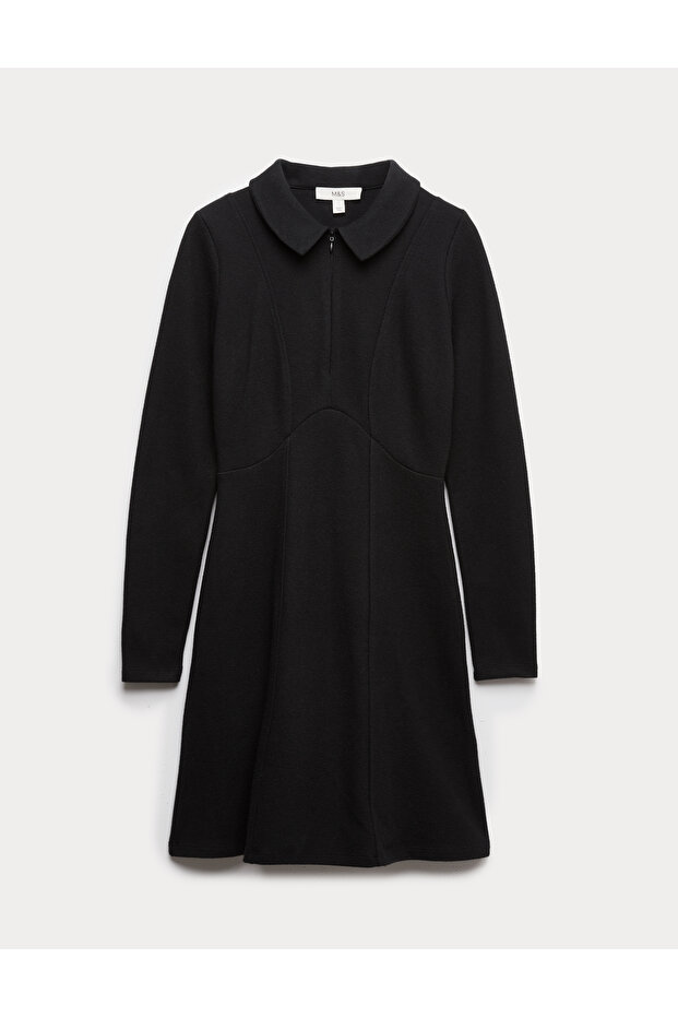 Pamuk Karışımlı Mini Elbise - 2