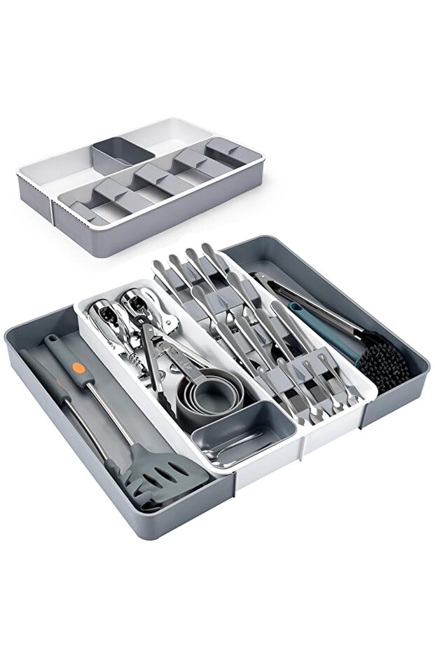 Adjustable Cutlery Tray in Drawer for Flatware and Silverware in Kitchen,for Flatware Storage