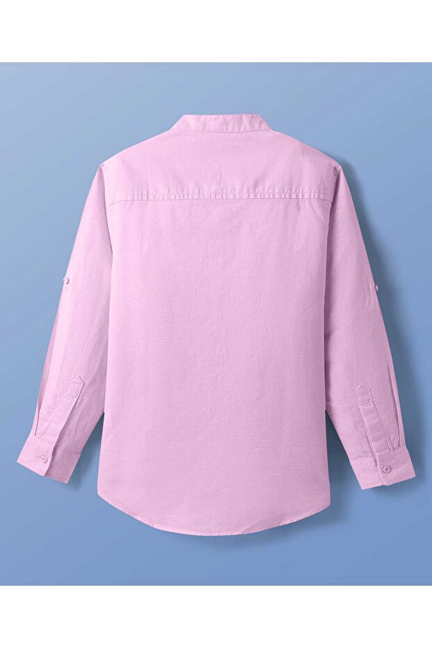 قميص سادة - وردي - 3