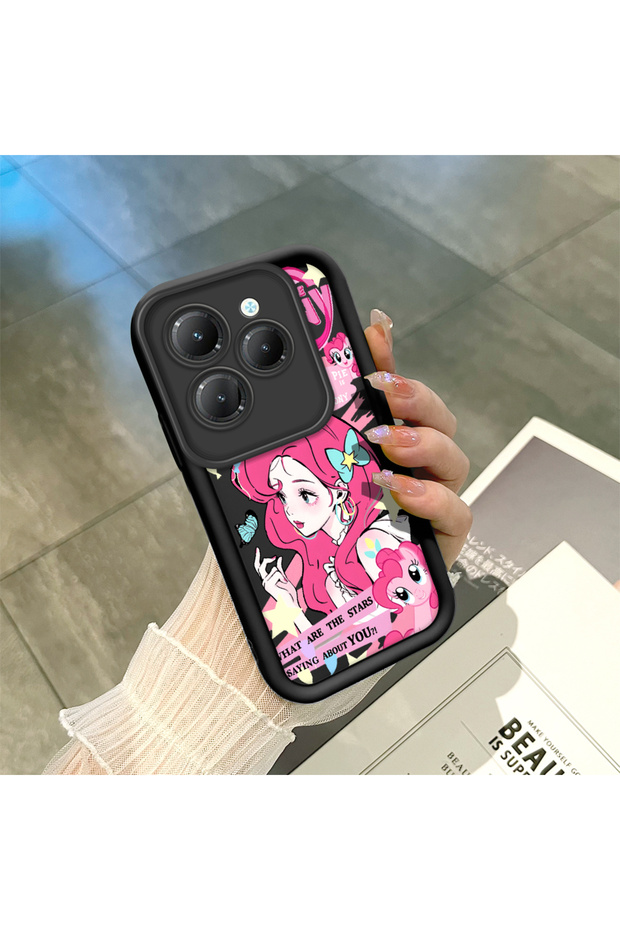 Infinix Hot 40/40 Pro Compatible Silicone Material Shockproof Black Color Case My Little Pony