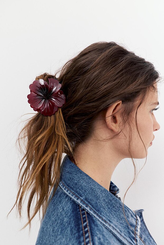 Çiçekli kürk tokası - 1