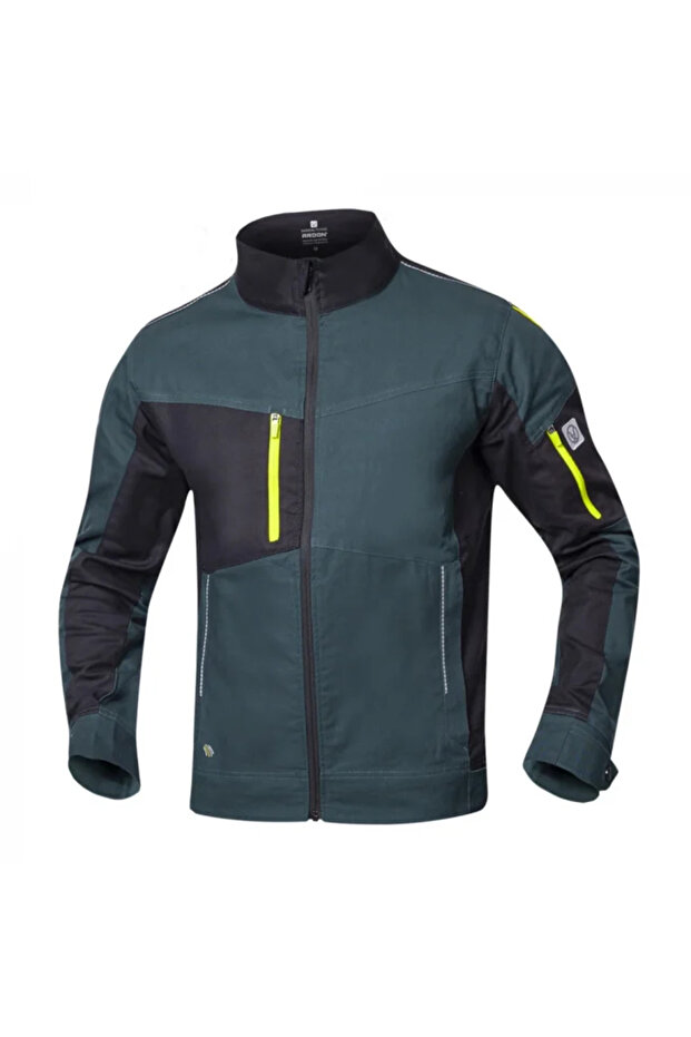 Green work jacket 98% cotton, 4XSTRETCH - 1
