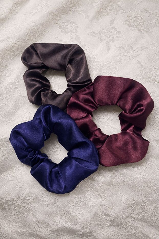 Women's 3-Piece Satin Hair Rubber Buckle Set