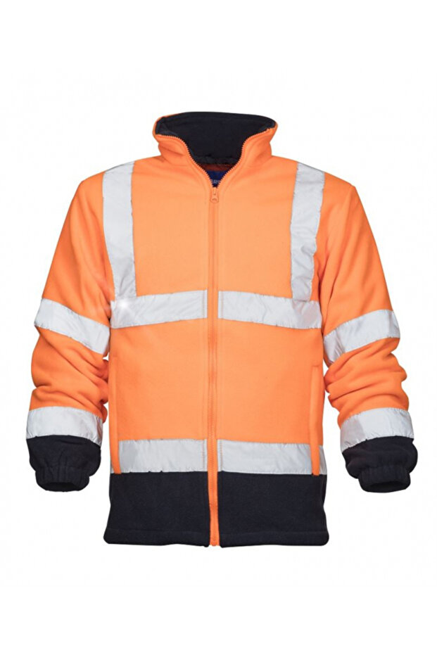 Orange reflective work fleece, REF 401 - 1