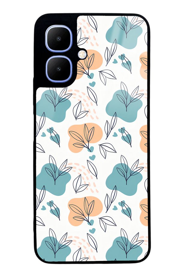 Infinix Smart 10 Glossy Phone Case with Tiny Leaves Design