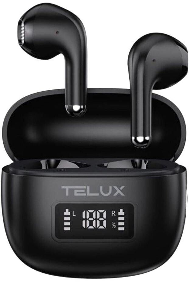 BEATBUDS Wireless Earbuds, 20H Playback, Touch Control, Battery Level Display, Comfort Fit, Black