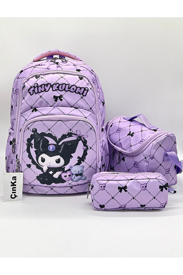 Character Pattern Thermal Waterproof Fabric Backpack with Lunch Box and Pen Holder for Primary School / 3900