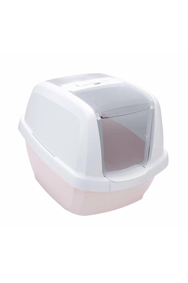 Maddy Hooded Cat Toilet- Pink-White 62x49.5x47.5cm