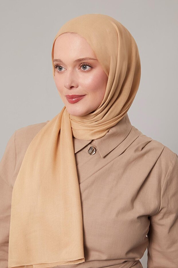 Camel Viscose Modal Plain Shawl