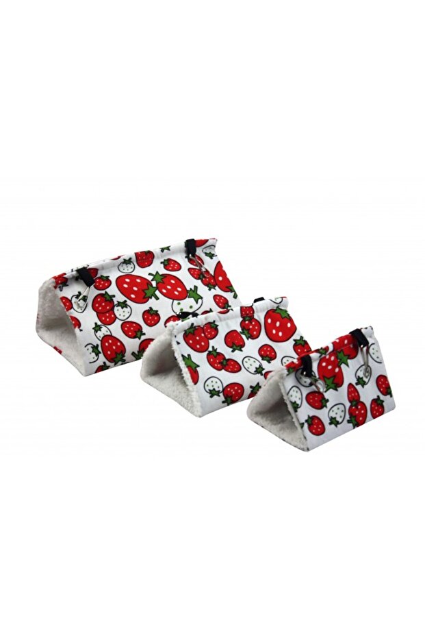Pado Strawberry Pattern Triangular Bird House[Dimension - 17x12x12 cm]