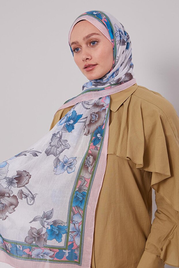 Pink edge floral patterned craze comfort shawl