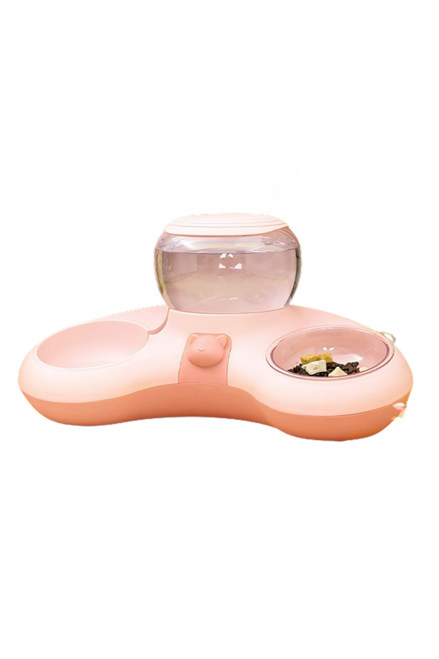 Water Dispenser With Double Bowl-Pink 1.4L