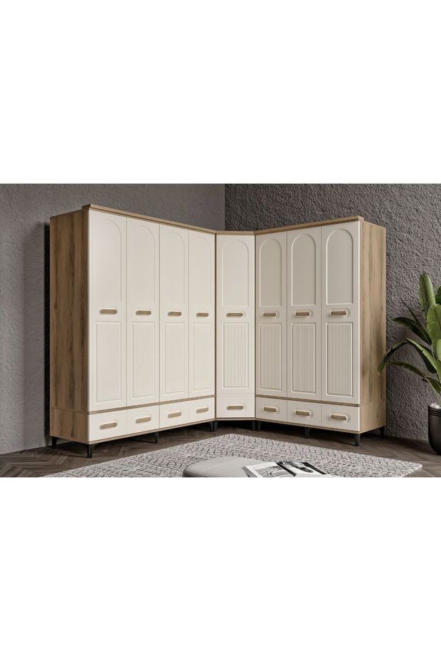 Hima Walnut Köşe Gardırop - 1