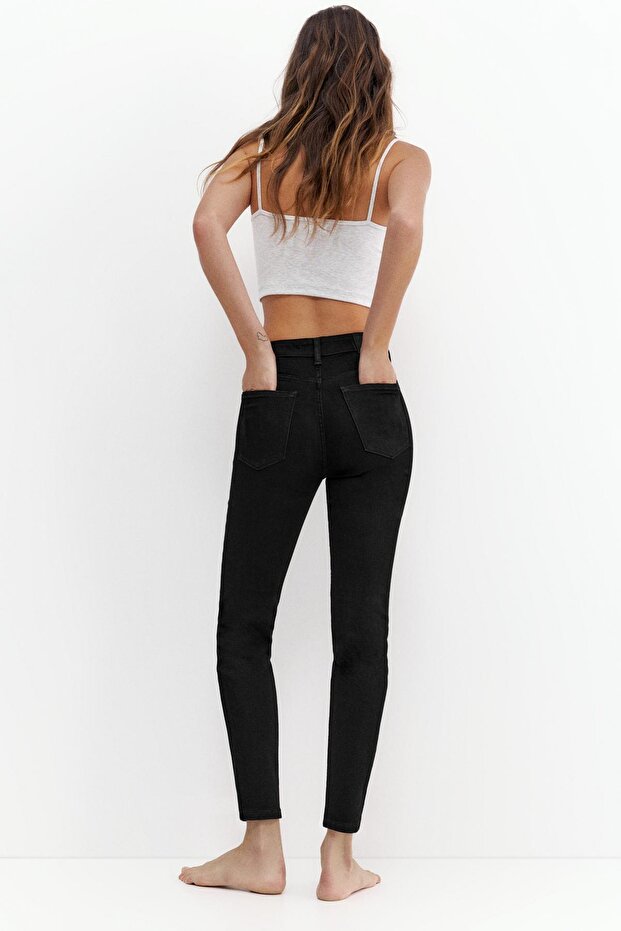 Skinny yüksek bel jean - 2